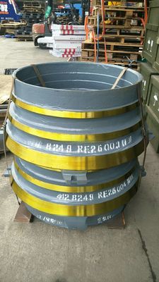 Concave et manteau d'acier à haute teneur en manganèse utilisés dans la machine minière H6800 concasseur à cônes